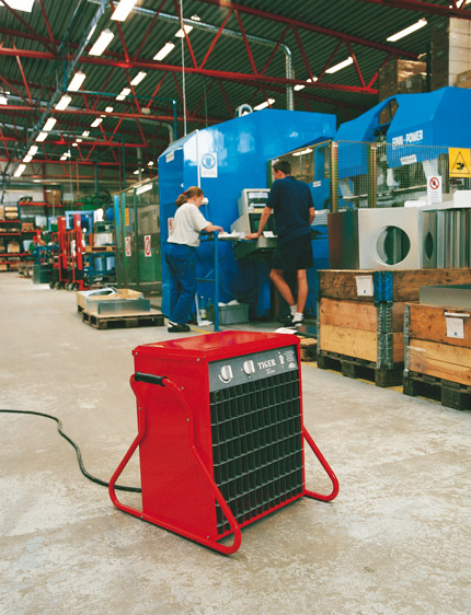 electric garage heater in warehouse