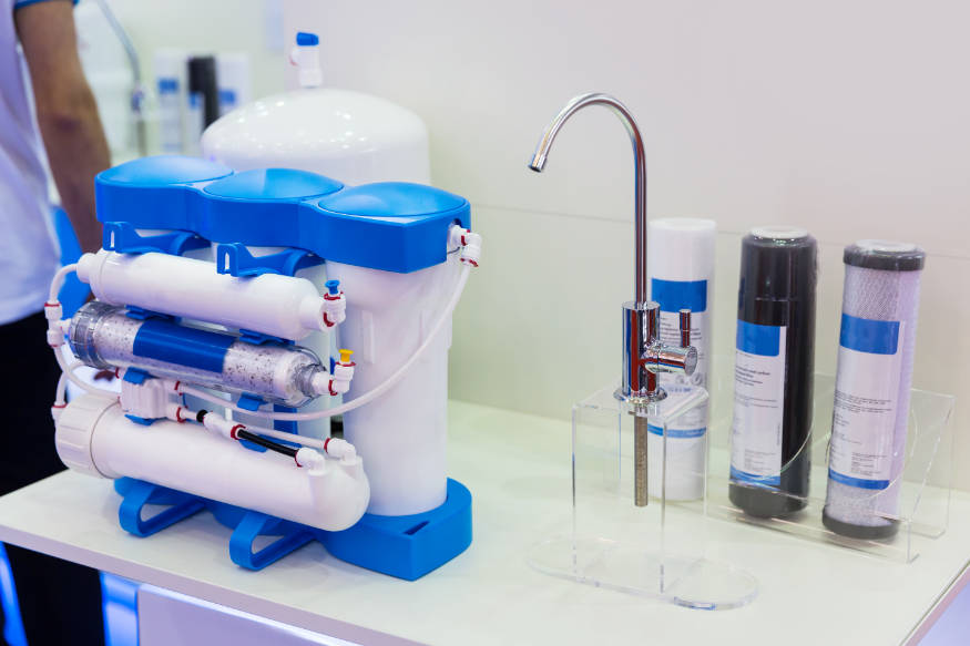 reverse osmosis system on display in shops