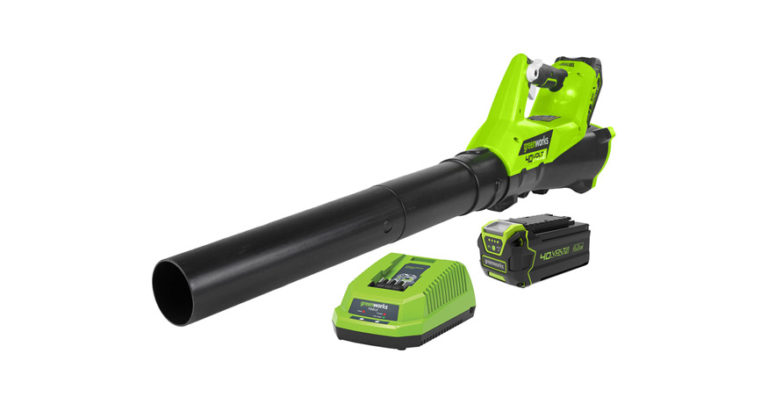 greenworks 40x axial leaf blower review - feature image