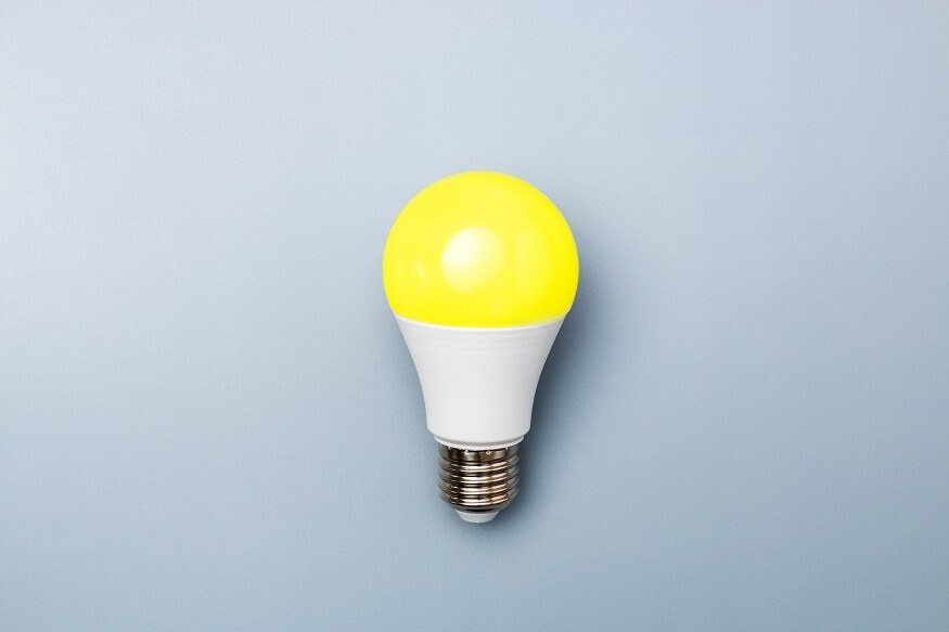 Yellow bug light on a blue background