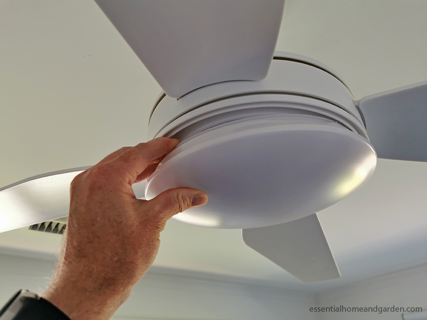 checking noisy ceiling fan light cover