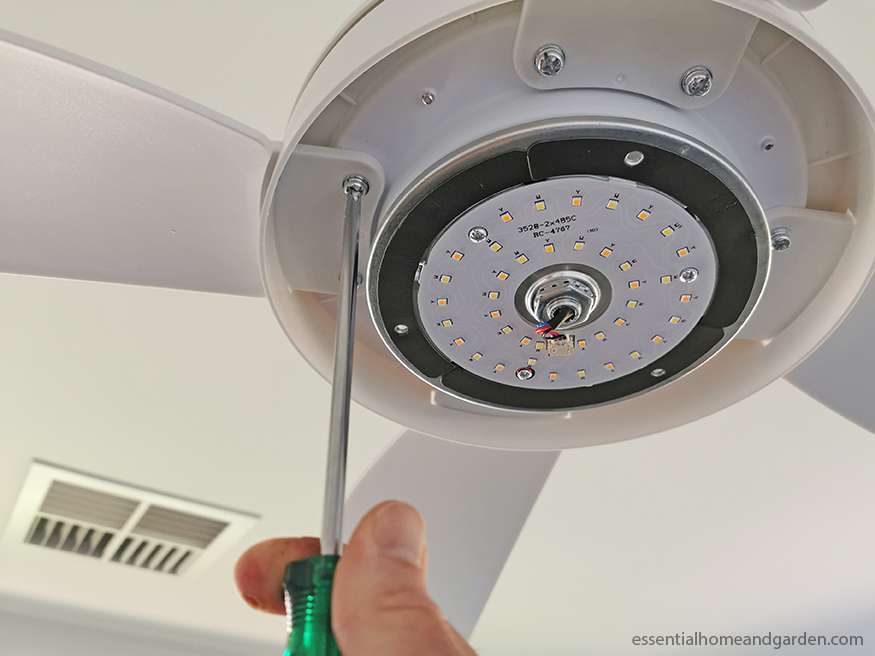 tightening fan blade screws to reduce noise