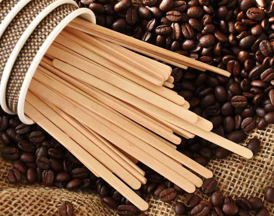 Wooden coffee stirrers for alternative DIY fire starter 