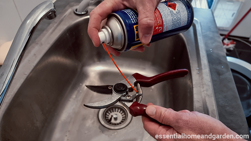 using wd40 on pruning shears