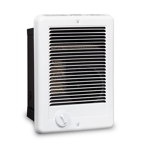 A white wall mounted heater on a white background.