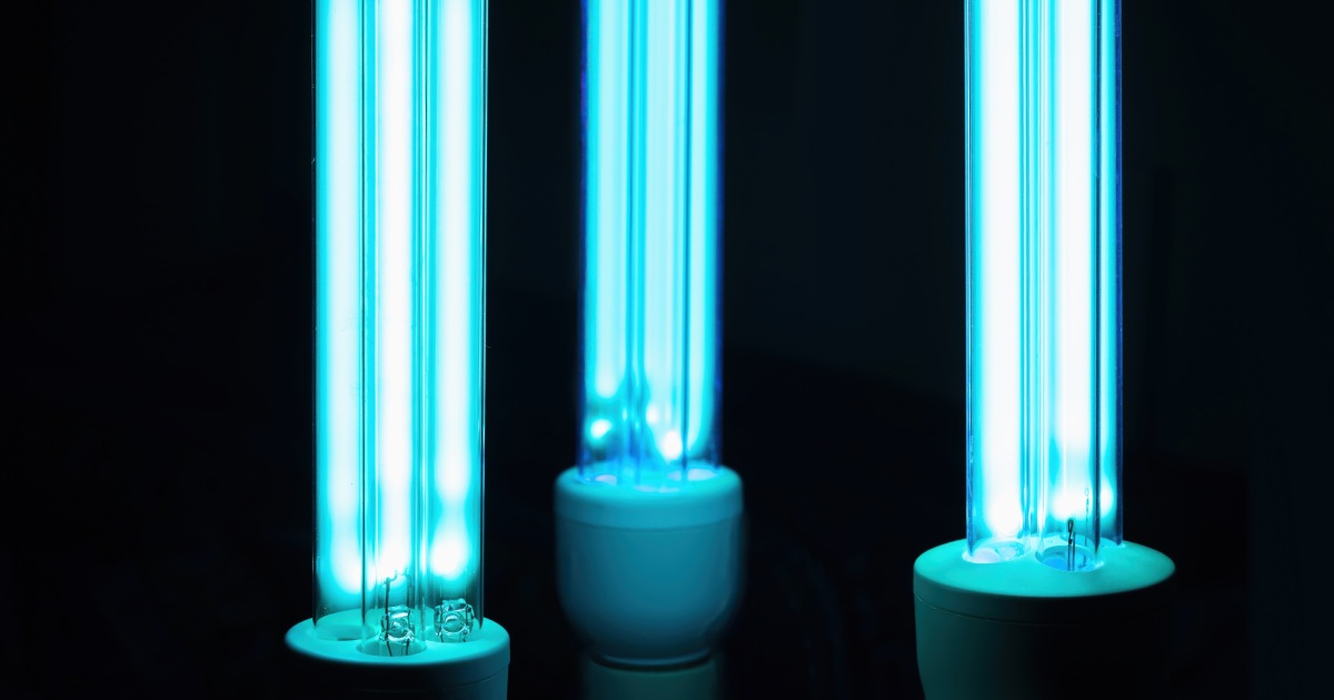 glowing HVAC UV lights