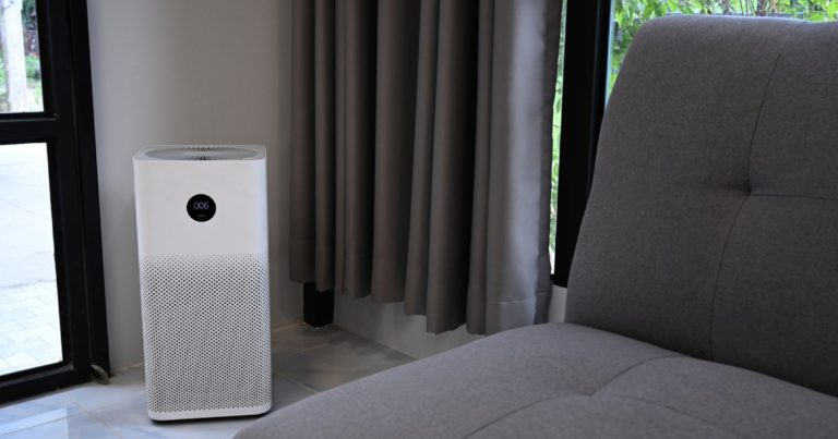 an air purifier in the living room