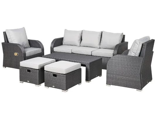 Outsunny 6-Piece Outdoor Rattan Wicker Set
