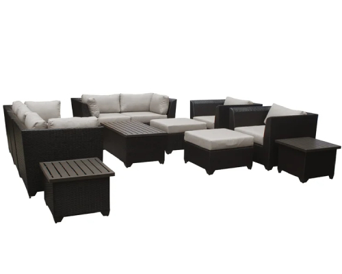 Tegan Wicker/Rattan 7 Person Seating Group with Cushions