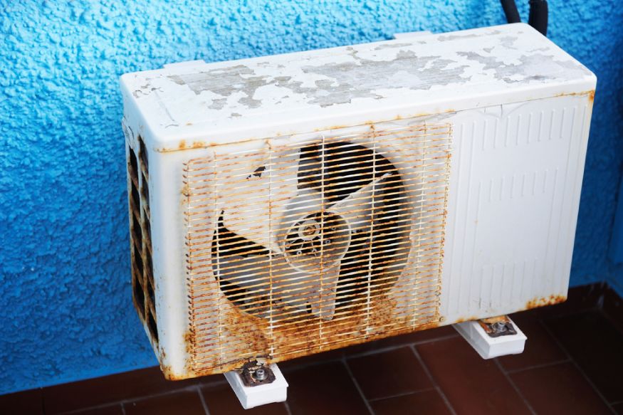A picture of an old AC unit