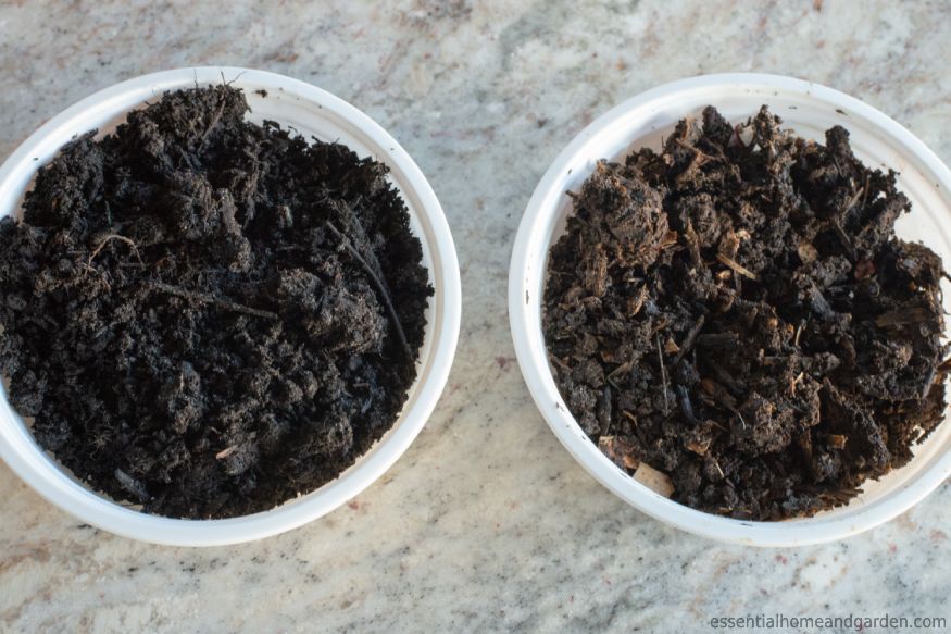 compost in plastic cups