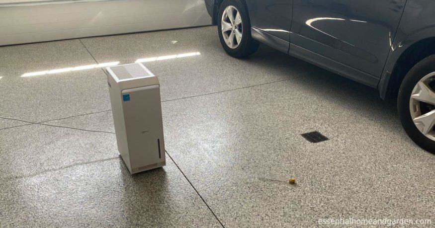 Vellgoo DryTank Dehumidifier on a garage floor