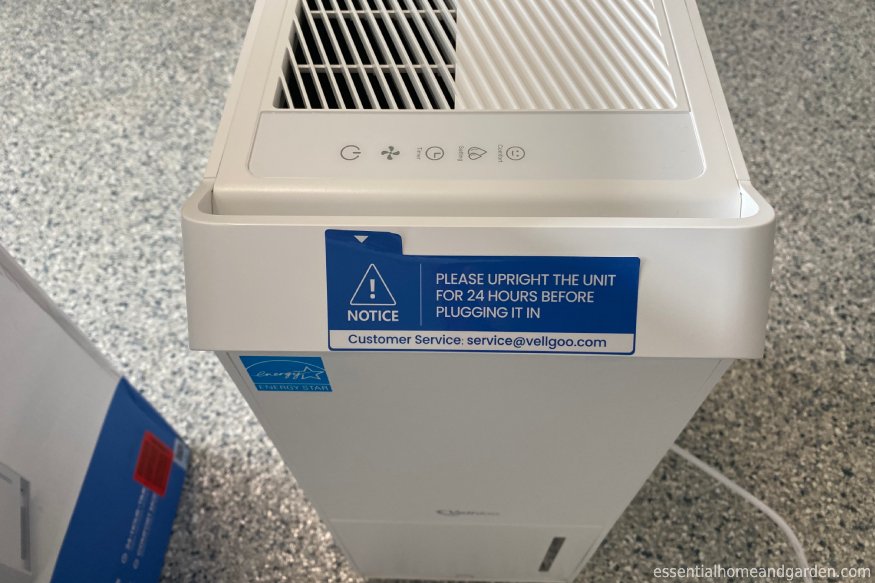 warning label of DryTank Dehumidifier