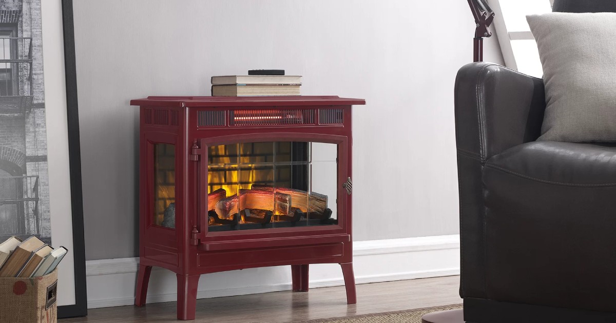 a photo of Duraflame’s free-standing electric fireplace