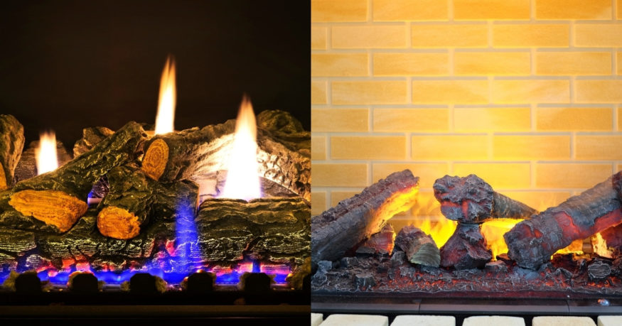 electric vs gas fireplace