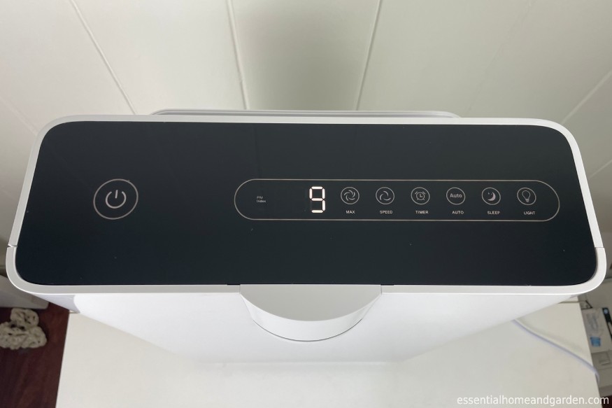 top control panel of HSP002 Hathaspace air purifier