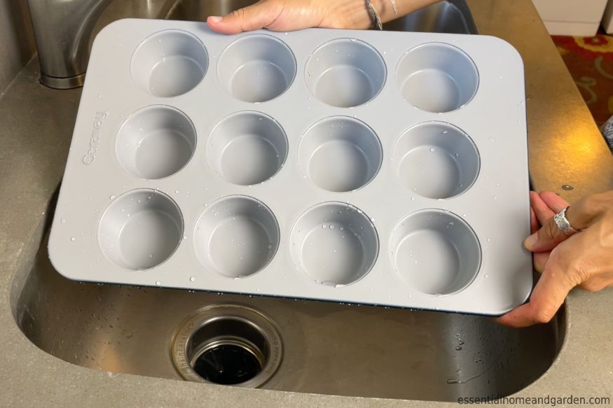 Caraway’s Muffin tin and cookie sheet after cleaning