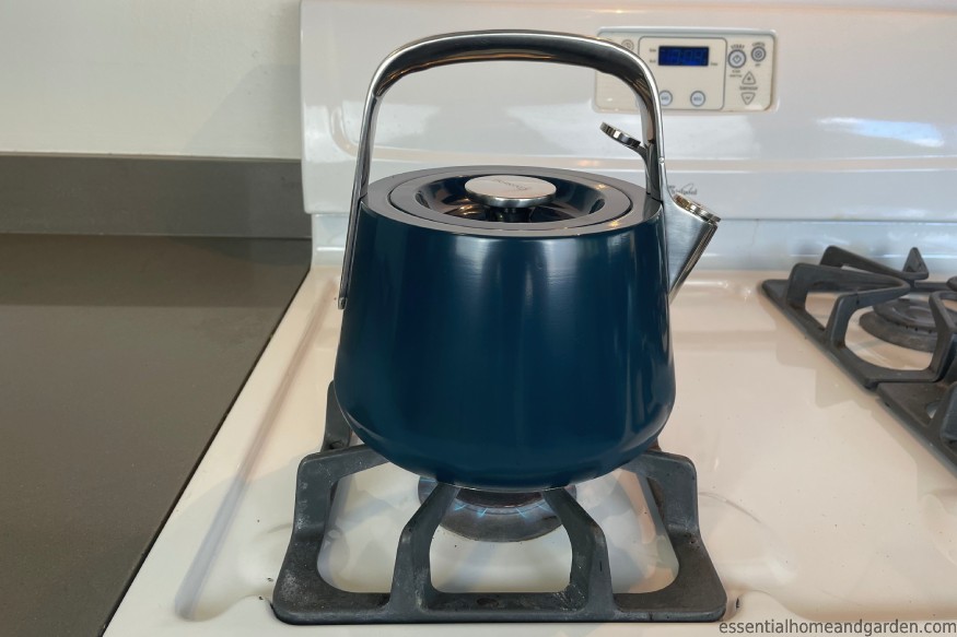 Caraway Home Whistling Tea Kettle on a stove