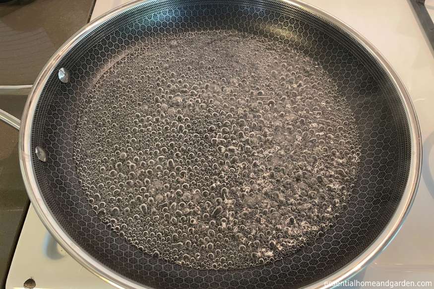 photo of a HexClad pan boiling water