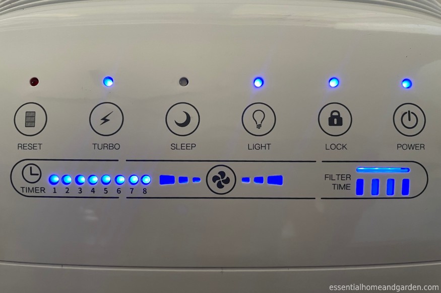 MSPure MSA3 Air Purifier’s illuminated control panel