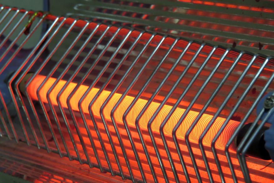 close-up of a traditional heating element of an electric heater
