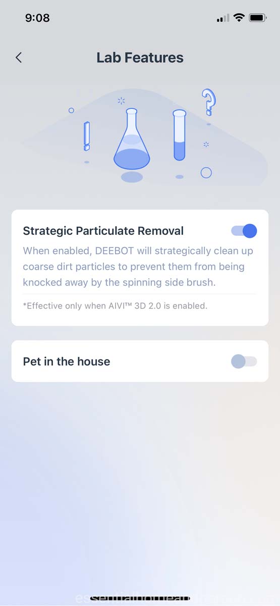 A screenshot of the ecovacs home app