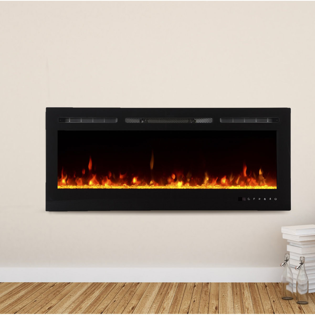 Milosz Recessed Wall Mounted Electric Fireplace