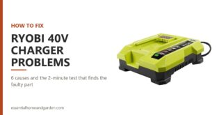 RYOBI 40V lithium-ion rapid charger, used to illustrate a guide to 6 common Ryobi 40V charger problems and how to fix them
