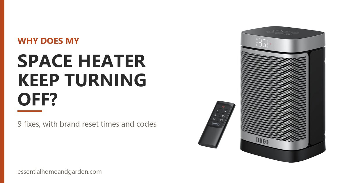 Why does my space heater keep turning off? 9 fixes, shown beside a Dreo Atom One space heater